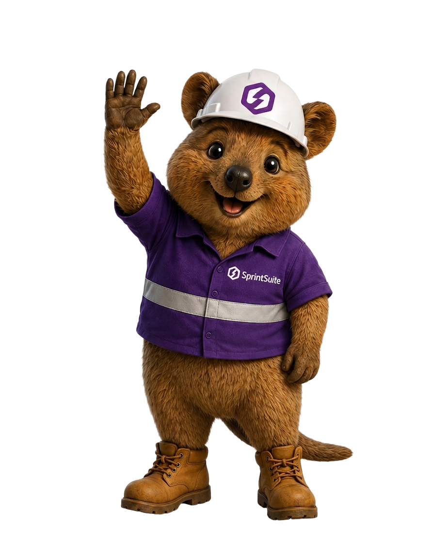 SprintSuite quokka mascot waving
