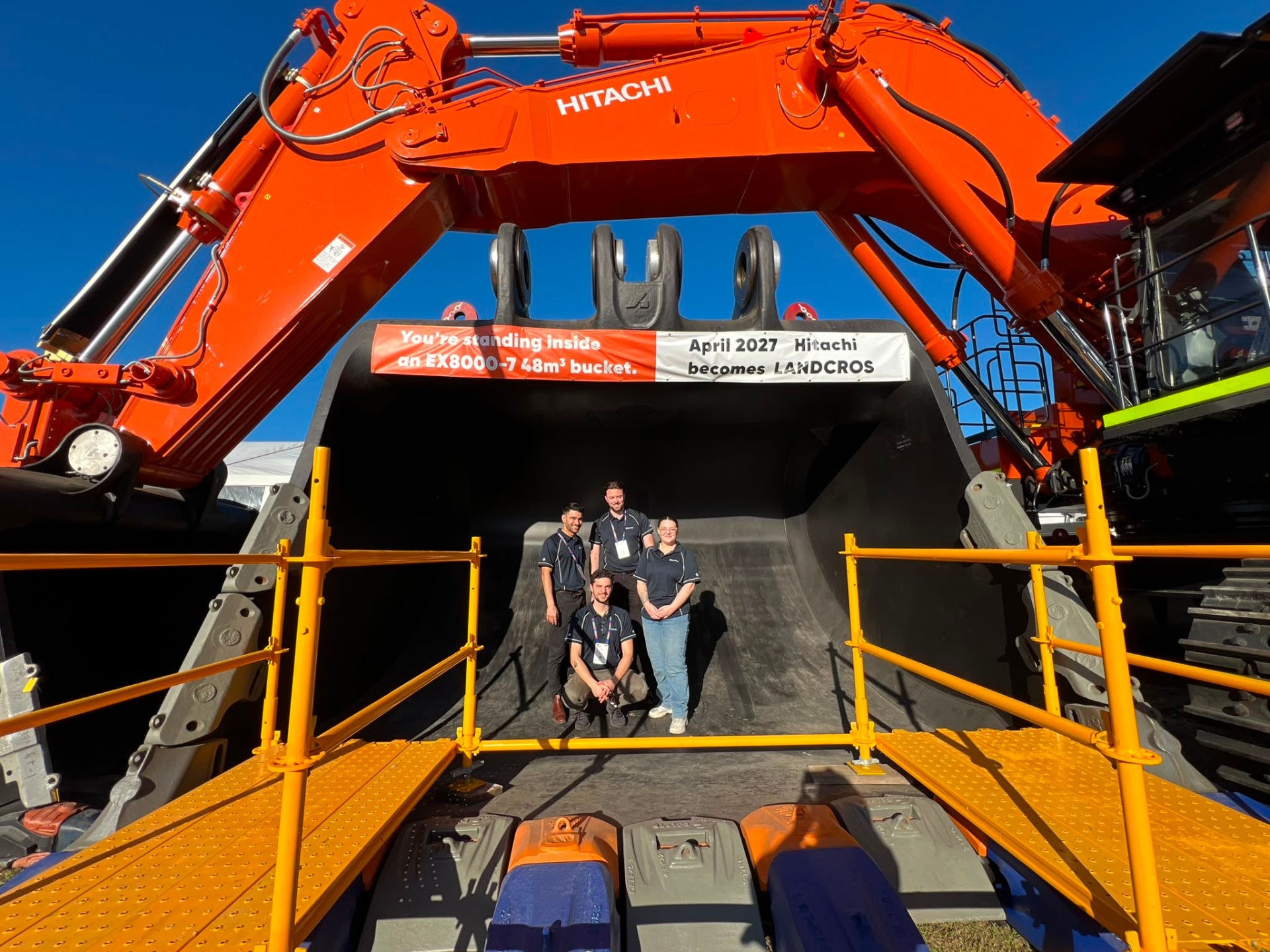 Inside a Hitachi EX8000-7 48m³ bucket at QME 2026