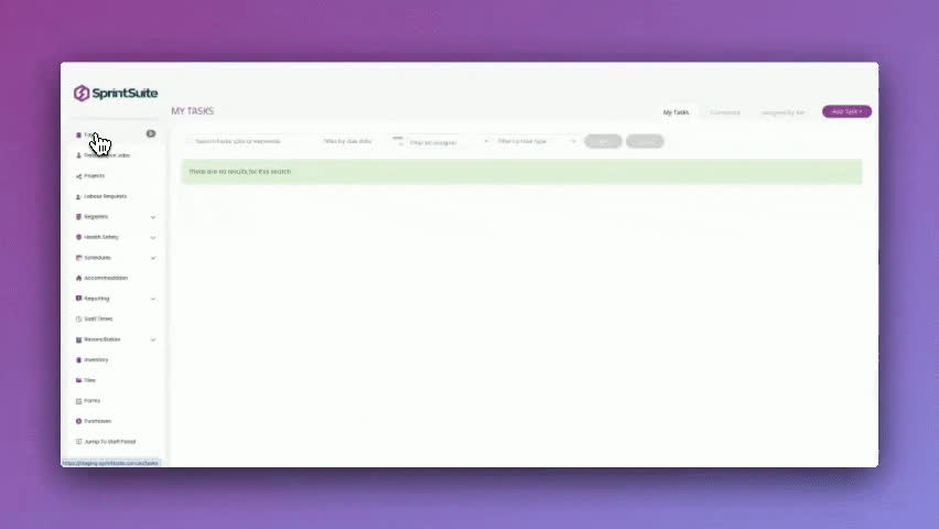 SprintSuite project management dashboard for mining contractors