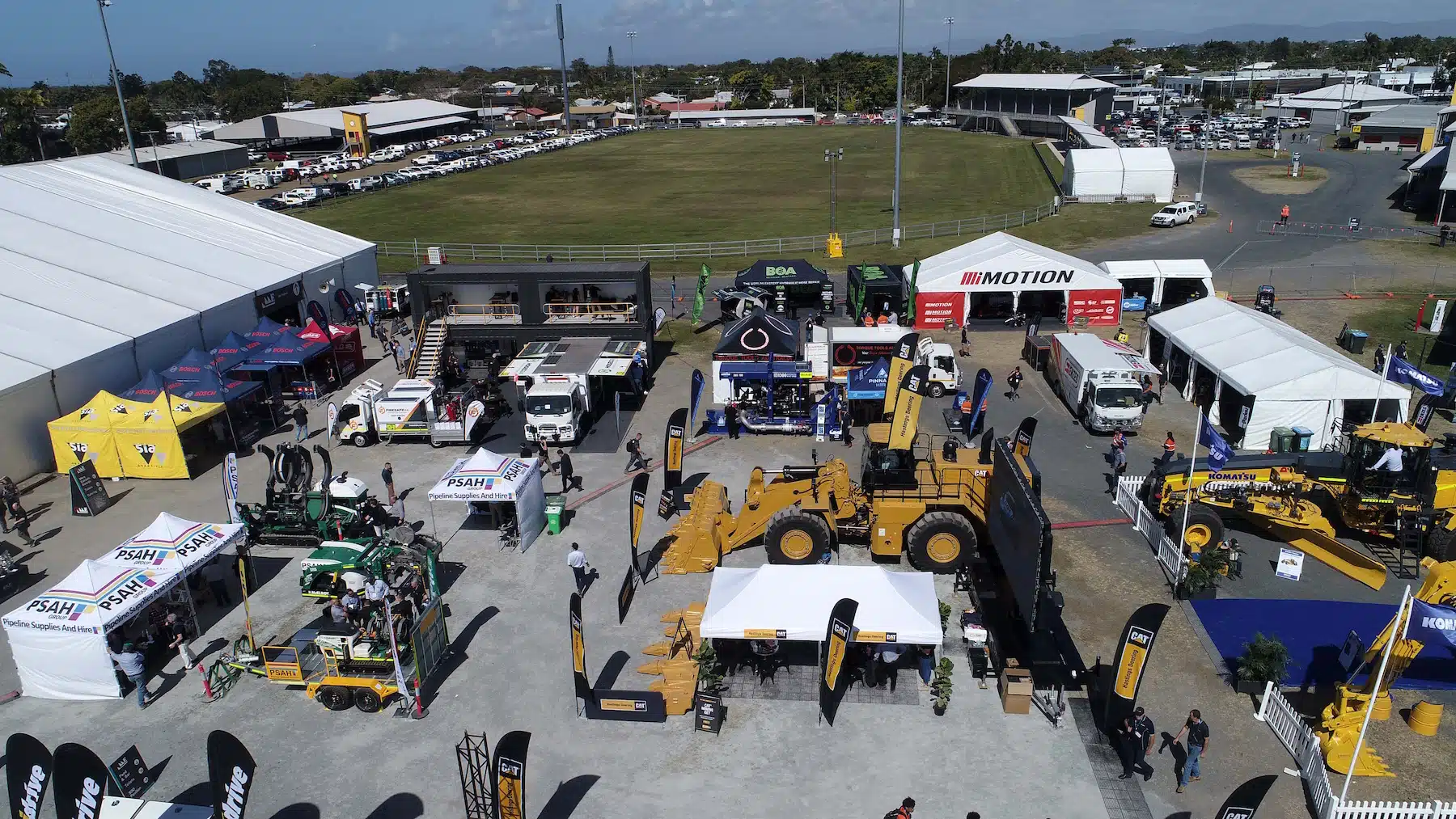 Mining equipment displays at QME at the Mackay Showgrounds