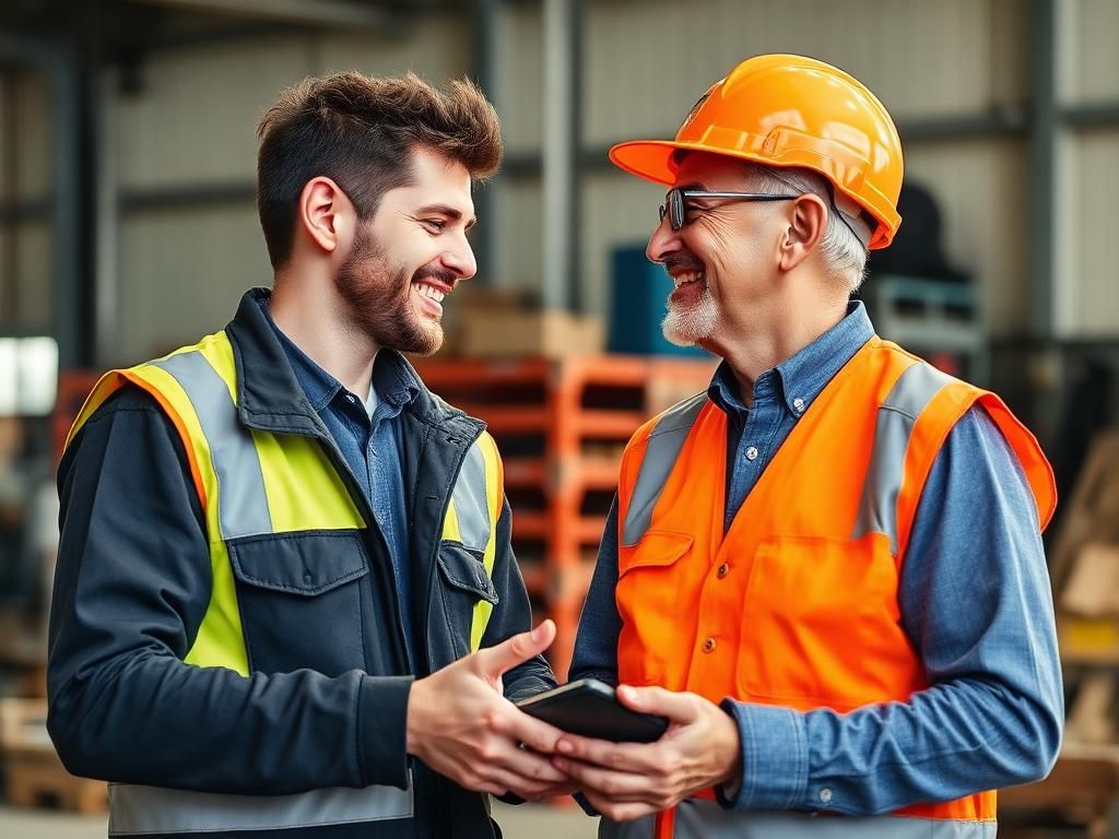 Apprentice receiving workplace support from mentor