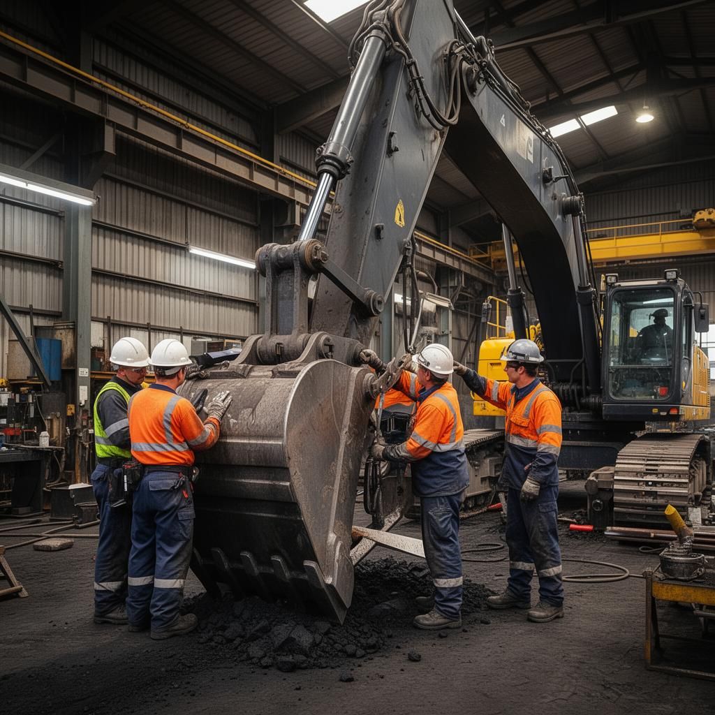 Heavy equipment maintenance during mining shutdown