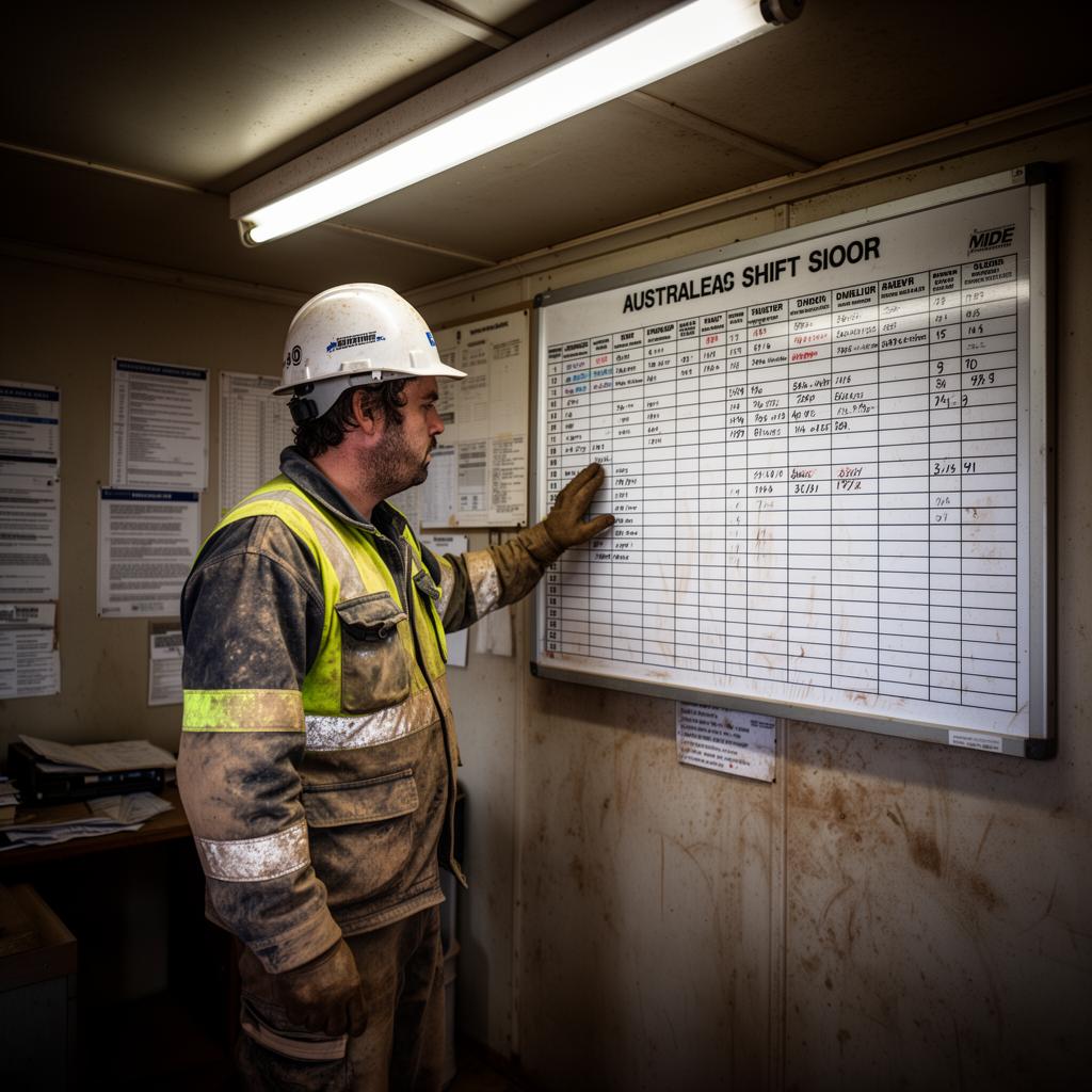 Mining workers during shift changeover at Australian mine site