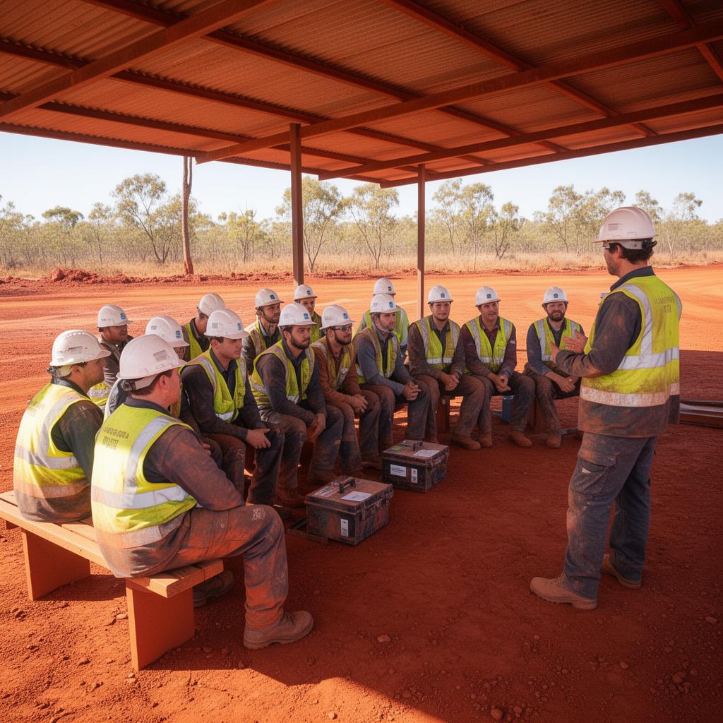 Mining safety toolbox meeting about fatigue management at Australian mine site