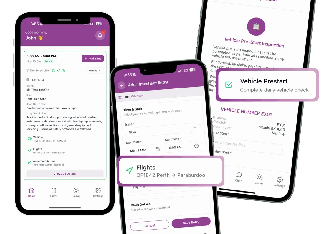 Mobile field service app used by technicians