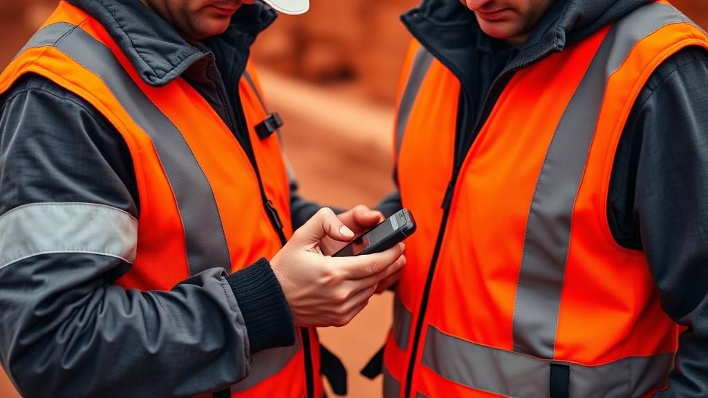 Mining workers using mobile app for compliance on site