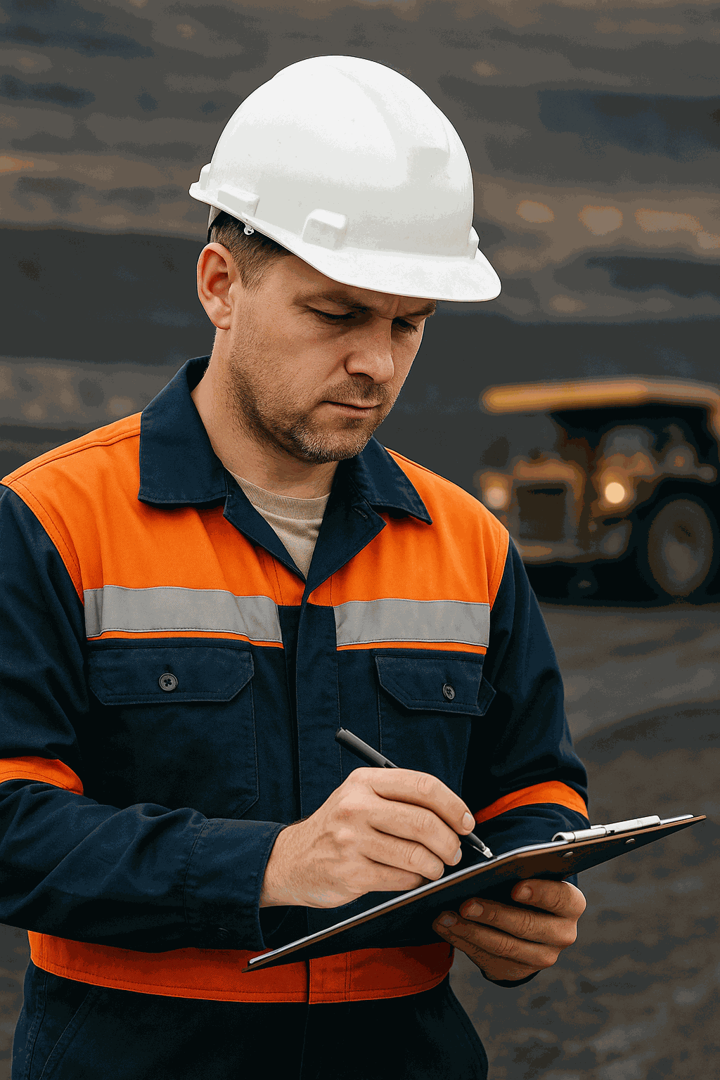 Mining and heavy industry crew on site