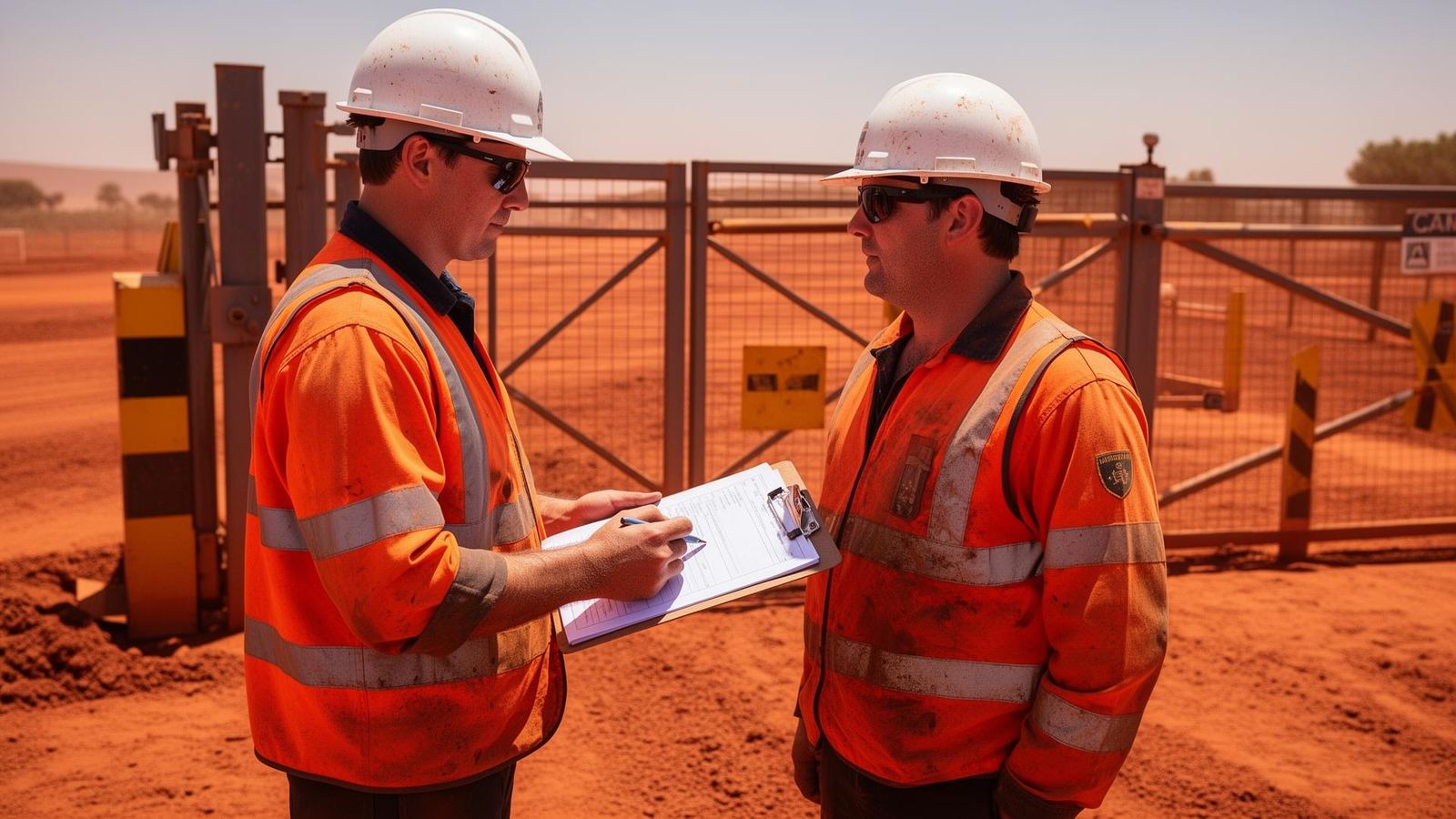 Safety compliance check at Australian mining site entry gate