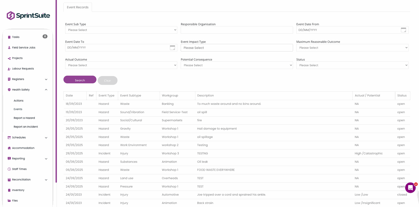 SprintSuite Dashboard