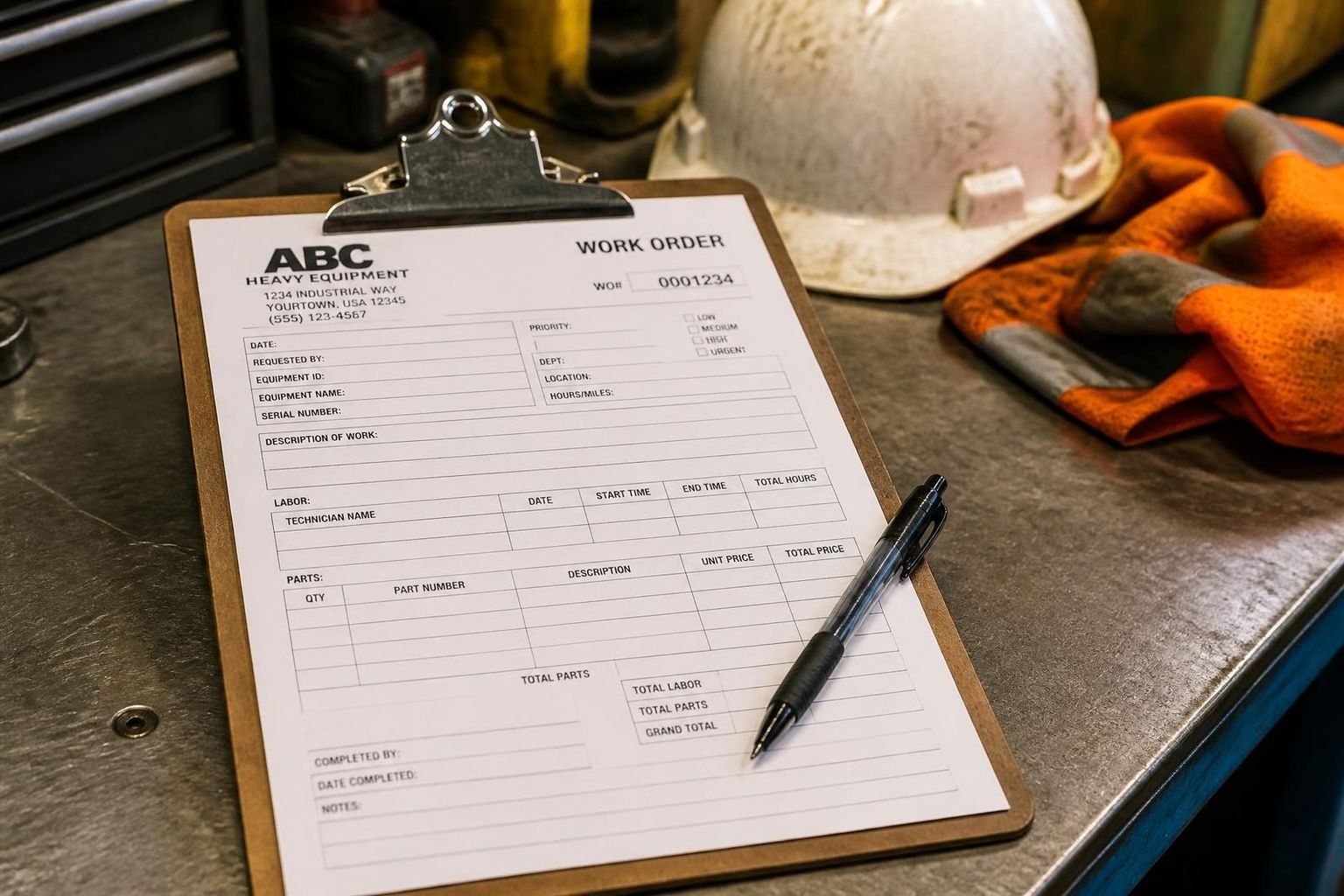 Free Work Order Template (PDF & Excel)